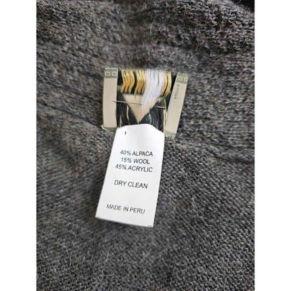 Alpaca International ~Woman One Size~ Dark Gray Open Front Alpaca/Wool Vest Knit - Picture 7 of 12